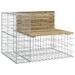 Banc de jardin design gabion 184x71x65,5cm bois de pin imprégné - Photo n°3