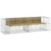 Banc de jardin design gabion 244x71x65,5cm bois de pin imprégné - Photo n°1