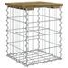 Banc de jardin design gabion 33x31x42 cm bois de pin imprégné - Photo n°5