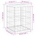 Banc de jardin design gabion 33x31x42 cm bois de pin imprégné - Photo n°8