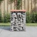 Banc de jardin design gabion 33x31x42 cm bois massif de douglas - Photo n°2