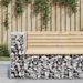 Banc de jardin design gabion 92x71x65,5 cm bois massif de pin - Photo n°2