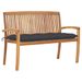Banc de jardin empilable et coussin 128,5cm Bois de teck massif 21 - Photo n°1