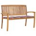 Banc de jardin empilable et coussin 128,5cm Bois de teck massif 19 - Photo n°1
