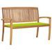 Banc de jardin empilable et coussin 128,5cm Bois de teck massif 6 - Photo n°1