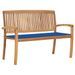 Banc de jardin empilable et coussin 128,5cm Bois de teck massif 5 - Photo n°1