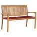 Banc de jardin empilable et coussin 128,5cm Bois de teck massif 4 - Photo n°1