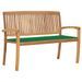 Banc de jardin empilable et coussin 128,5cm Bois de teck massif - Photo n°1