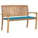 Banc de jardin empilable et coussin 128,5cm Bois de teck massif 2 - Photo n°1