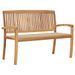 Banc de jardin empilable et coussin 128,5cm Bois de teck massif 17 - Photo n°1