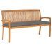 Banc de jardin empilable et coussin 159 cm Bois de teck massif 7 - Photo n°1