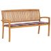 Banc de jardin empilable et coussin 159 cm Bois de teck massif 20 - Photo n°1