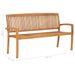 Banc de jardin empilable et coussin 159 cm Bois de teck massif 6 - Photo n°8