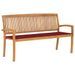 Banc de jardin empilable et coussin 159 cm Bois de teck massif 5 - Photo n°1