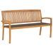 Banc de jardin empilable et coussin 159 cm Bois de teck massif 4 - Photo n°1