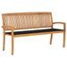 Banc de jardin empilable et coussin 159 cm Bois de teck massif 3 - Photo n°1