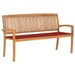 Banc de jardin empilable et coussin 159 cm Bois de teck massif 2 - Photo n°1