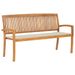 Banc de jardin empilable et coussin 159 cm Bois de teck massif 14 - Photo n°1