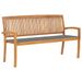 Banc de jardin empilable et coussin 159 cm Bois de teck massif 13 - Photo n°1