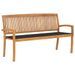 Banc de jardin empilable et coussin 159 cm Bois de teck massif - Photo n°1