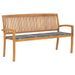 Banc de jardin empilable et coussin 159 cm Bois de teck massif 21 - Photo n°1