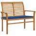 Banc de jardin et coussin bleu royal 112 cm Bois de teck massif - Photo n°1