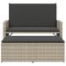 Banc de jardin et coussins et repose-pied gris clair poly rotin - Photo n°5