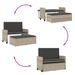 Banc de jardin et coussins et repose-pied gris clair poly rotin - Photo n°8