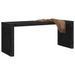 Banc de jardin extensible noir 212,5x40,5x45 cm bois massif pin - Photo n°3