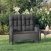 Banc de jardin inclinable avec coussins 107 cm Poly rotin Noir - Photo n°2