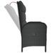 Banc de jardin inclinable avec coussins 107 cm Poly rotin Noir - Photo n°6