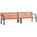 Banc de jardin marron 231 cm bois et acier enduit de poudre - Photo n°1
