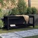 Banc de jardin noir 108x35x45 cm bois massif de pin - Photo n°2