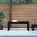 Banc de jardin noir 110x38x45 cm bois massif de pin - Photo n°2