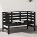 Banc de jardin noir 111,5x53x71 cm bois massif de pin - Photo n°2