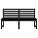 Banc de jardin noir 157,5 cm bois massif de pin - Photo n°4