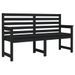 Banc de jardin noir 159,5x48x91,5 cm bois massif de pin - Photo n°1