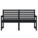 Banc de jardin noir 159,5x48x91,5 cm bois massif de pin - Photo n°4