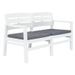 Banc de jardin plastique blanc et coussin polyester gris Bouka - Photo n°1