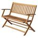 Banc de jardin pliable acacia massif clair Shika 120 cm - Photo n°1