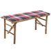 Banc de jardin pliable avec coussin 118 cm Bambou - Photo n°1
