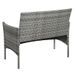 Banc de jardin résine tressée et polyester gris Toplu - Photo n°3