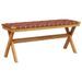 Banc de jardin rouge bois massif d'acacia et tissu - Photo n°5