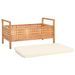 Banc de rangement 93x49x49 cm Bois de noyer massif - Photo n°4