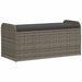 Banc de rangement avec coussin gris 115x51x52 cm résine tressée - Photo n°1