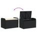 Banc de rangement avec coussin noir 80x51x52 cm résine tressée - Photo n°7