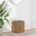 Banc de rangement chêne artisanal 42x42x45 cm bois d'ingénierie - Photo n°1