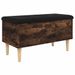 Banc de rangement chêne fumé 82x42x46 cm bois d'ingénierie - Photo n°1