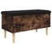 Banc de rangement chêne fumé 82x42x46 cm bois d'ingénierie - Photo n°7