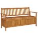 Banc de rangement de jardin 148 cm Bois d'acacia solide - Photo n°1